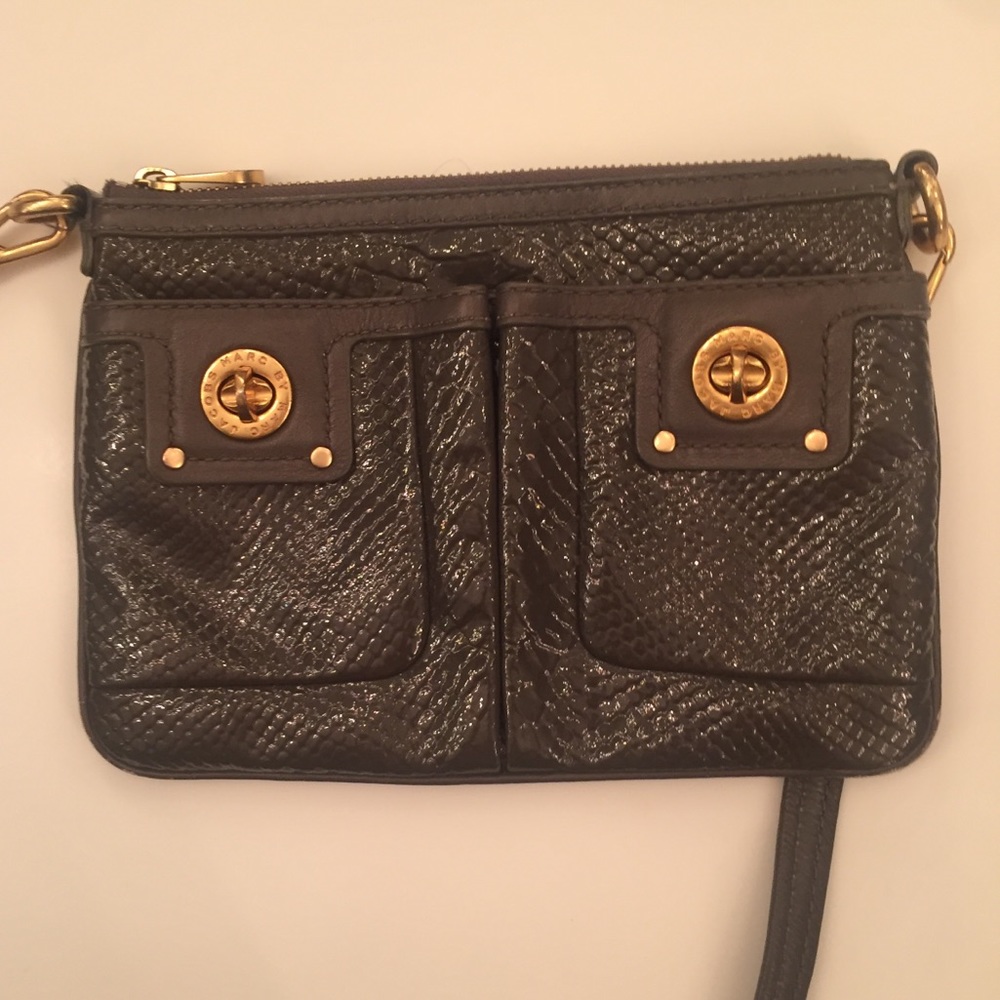 Marc Jacobs grey patent snakeskin crossbody